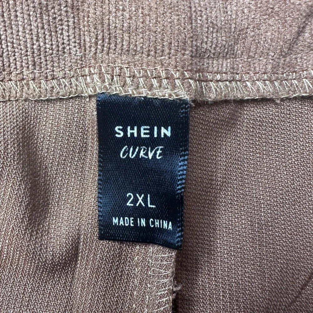 SHEIN Pants Mens 2XL Brown Corduroy Tapered Cuffed Straight Leg 6123371